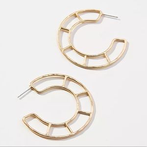 Anthro Gold Ladder Hoop Earrings